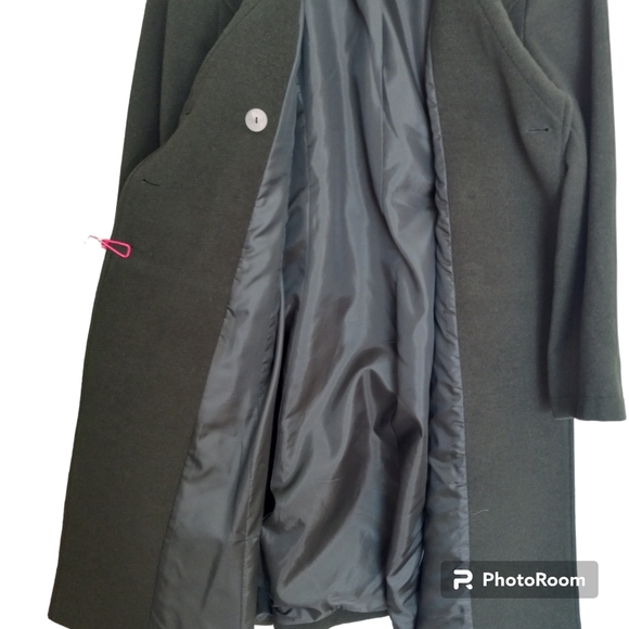 Dark forest green full length coat size 6 petite double-breasted Chadwick nwot - Picture 3 of 7